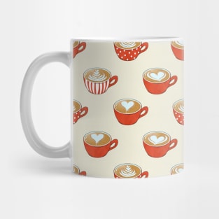 Latte Art in Cute Red Coffee Mugs Mug